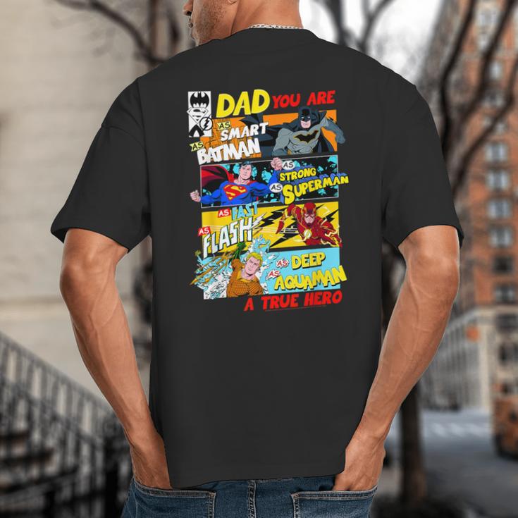 DC Comics Father's Day Justice League Dad Attributes Big And Tall Men's T-Shirt Back Print