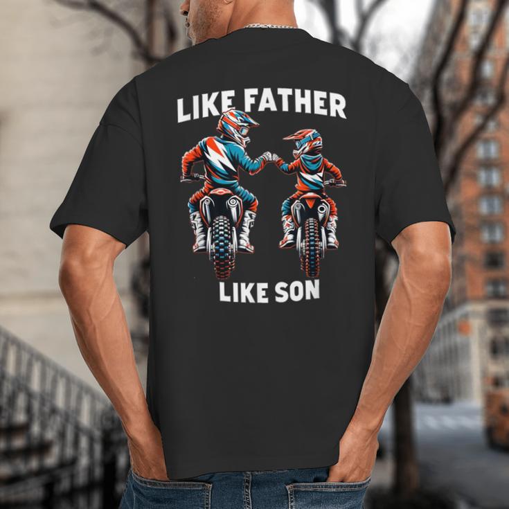 Dirt Bike Family Father Son Motocross Off-Road MX Dad Boys Big And Tall Men's T-Shirt Back Print