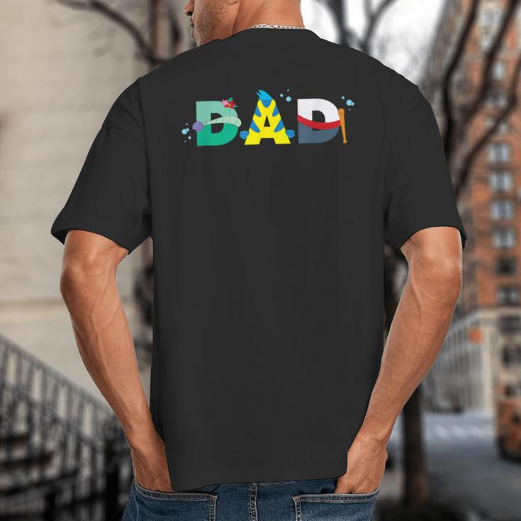 Disney The Little Mermaid Ariel Father’s Day Birthday Dad Big And Tall Men's T-Shirt Back Print