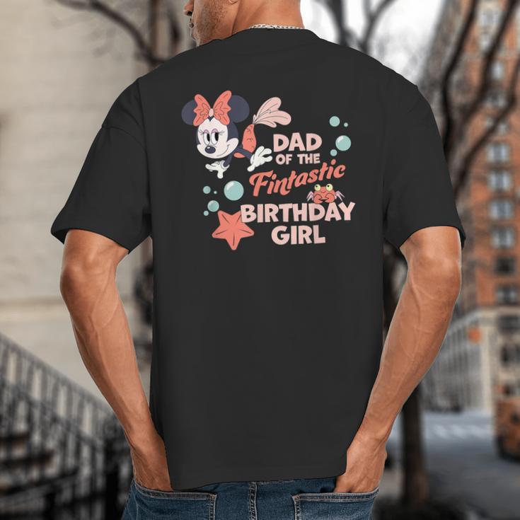 Disney Minnie Mouse Mermaid Dad Of The Birthday Girl Big And Tall Men's T-Shirt Back Print