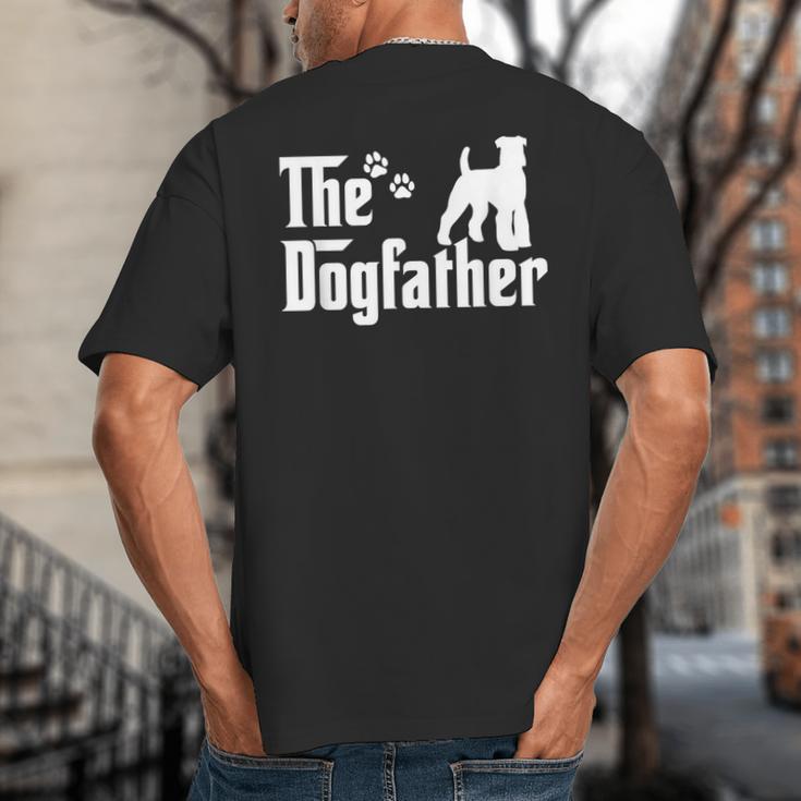The Dogfather Tee Fathers Day Dad Dog Lover Schnauzer For Men Women Girls Kids Big And Tall Men's T-Shirt Back Print