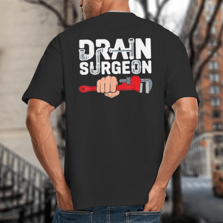 Drain Surgeon Plumber Job Professional Dad Men Big And Tall Men's T-Shirt Back Print Drain Surgeon Plumber Job Professional Dad Men Big And Tall Men's T-Shirt Back Print
