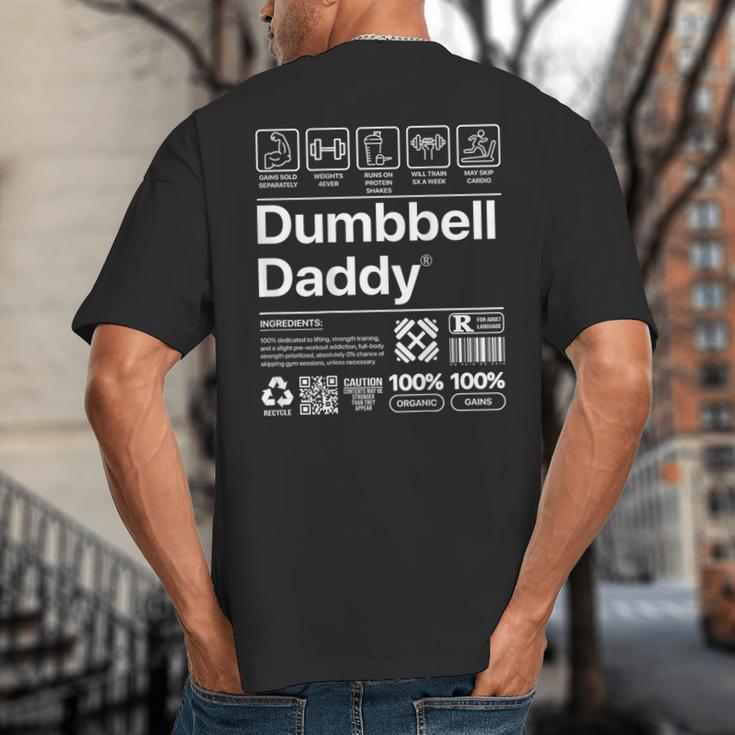 Dumbbell Daddy And Dad Gym Workout Father Big And Tall Men's T-Shirt Back Print