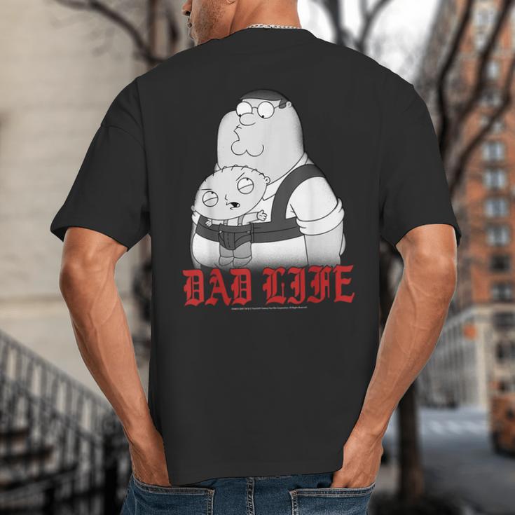 Family Guy Peter Stewie Dad Life Distressed Big Chest Logo Big And Tall Men's T-Shirt Back Print