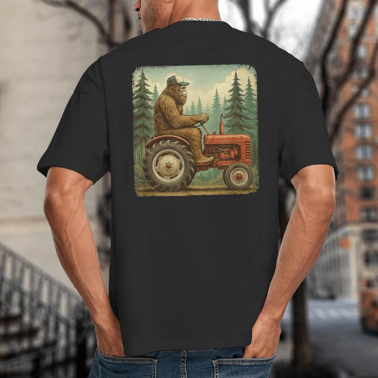 Farmer Men Tractor Rancher Farm Dad Distressed Big And Tall Men's T-Shirt Back Print