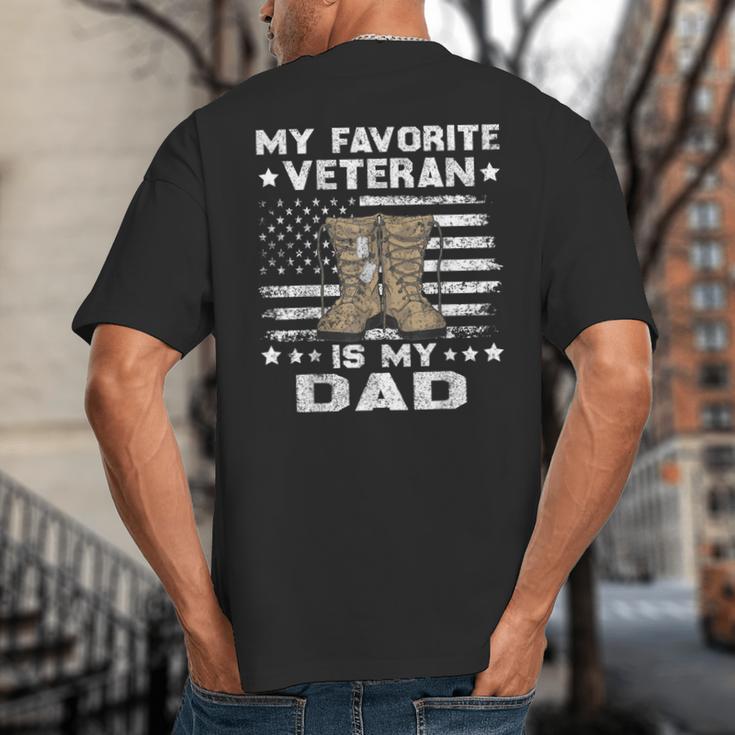 Father Veterans Day My Favorite Veteran Is My Dad For Kids Big And Tall Men's T-Shirt Back Print