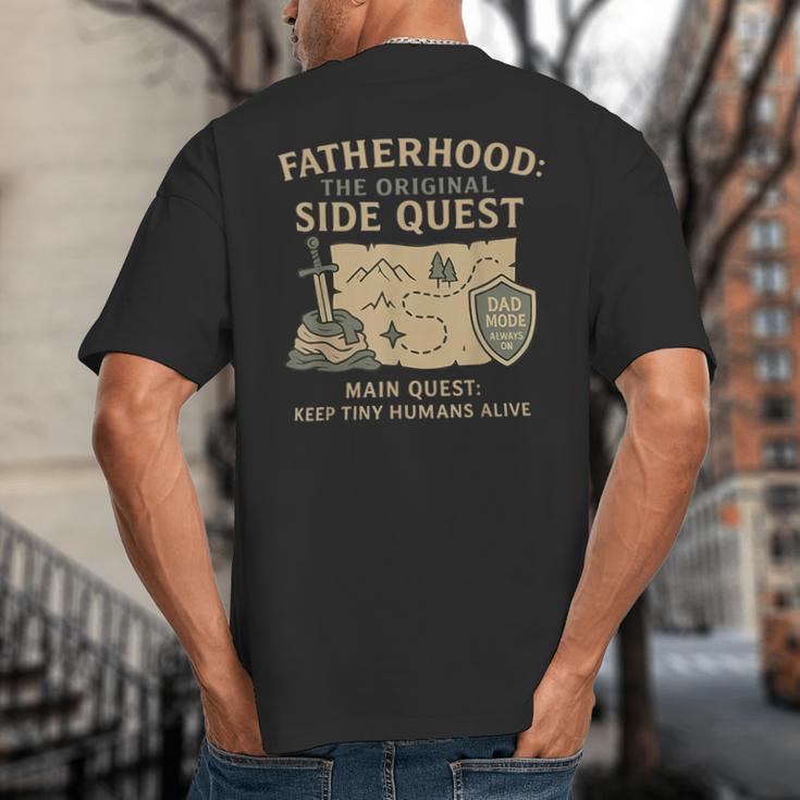 Fatherhood The Original Side Quest Dad Mode Big And Tall Men's T-Shirt Back Print