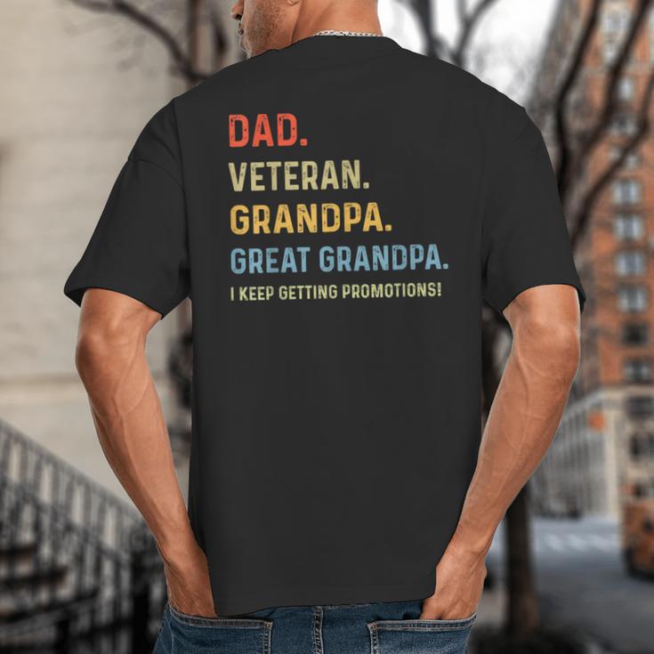 Fathers Day Dad Veteran Grandpa Great Grandpa Big And Tall Men's T-Shirt Back Print