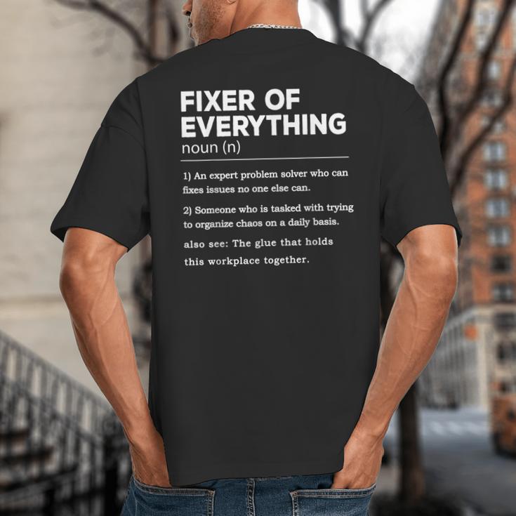 Father's Day For Office Dad Fixer Of Everything Big And Tall Men's T-Shirt Back Print