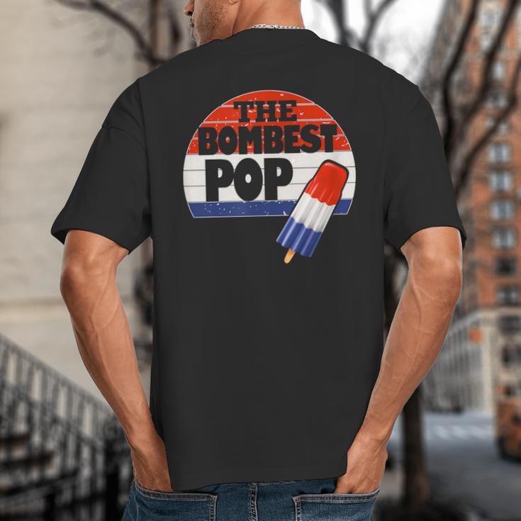Fathers Day Shirt Cool Dad Bombest Pop Retro 80s Dad Big And Tall Men's T-Shirt Back Print Fathers Day Shirt Cool Dad Bombest Pop Retro 80s Dad Big And Tall Men's T-Shirt Back Print