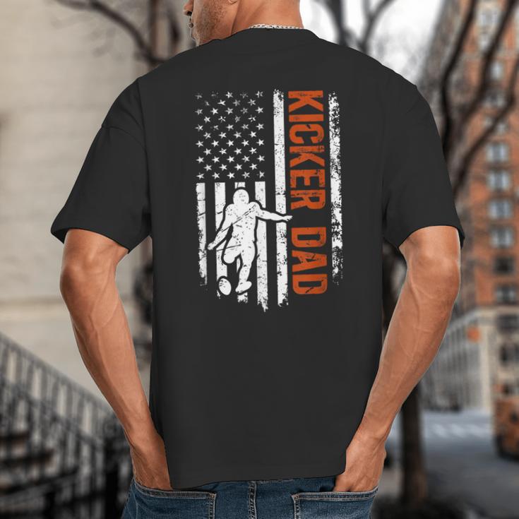 Football Kicker Dad Of A Football Kicker Father US Flag Big And Tall Men's T-Shirt Back Print