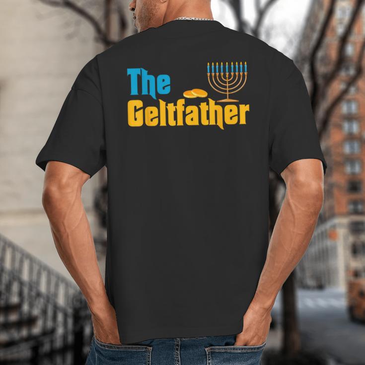 Gelt Father Hanukkah Menorah Jewish Dad Pajamas Big And Tall Men's T-Shirt Back Print Gelt Father Hanukkah Menorah Jewish Dad Pajamas Big And Tall Men's T-Shirt Back Print