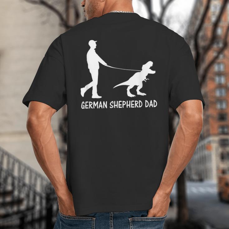 German Shepherd Dad Dinosaur GSD Owners Father's Day Big And Tall Men's T-Shirt Back Print German Shepherd Dad Dinosaur GSD Owners Father's Day Big And Tall Men's T-Shirt Back Print
