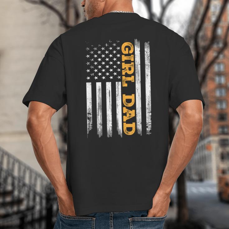 Girl Dad Father's Day Dad Daughter Dad Of Girls Outnumbered Big And Tall Men's T-Shirt Back Print