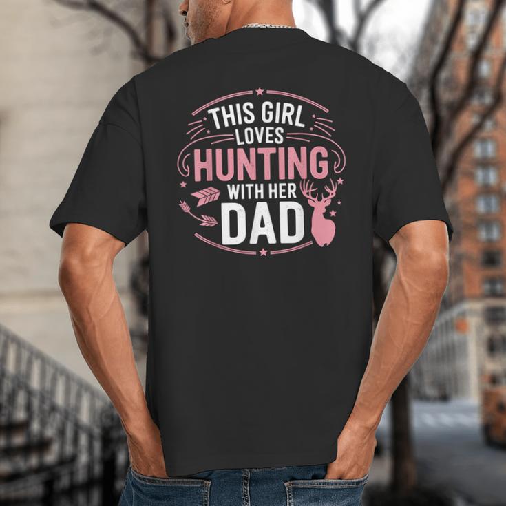 This Girl Loves Hunting With Her Dad Pink Deer Hunter Big And Tall Men's T-Shirt Back Print