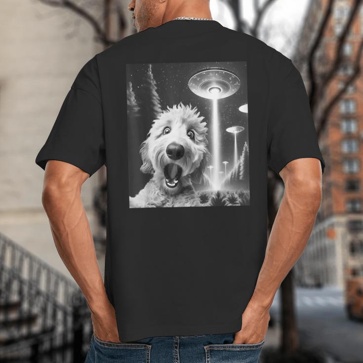 Goldendoodle Alien UFO Taking a Selfie Dog Mom Dad Big And Tall Men's T-Shirt Back Print