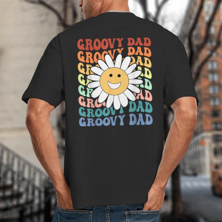 Groovy Dad Matching Outfit Fathers Day Family Retro Vintage Big And Tall Men's T-Shirt Back Print