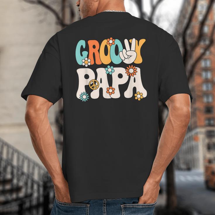 Groovy Papa Dad Retro Hippie 60s 70s Party Outfit Men Big And Tall Men's T-Shirt Back Print Groovy Papa Dad Retro Hippie 60s 70s Party Outfit Men Big And Tall Men's T-Shirt Back Print