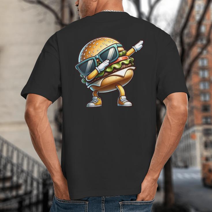 Hamburger Dabbing Kids Men Women Dab Dance Cheeseburgers Dad Big And Tall Men's T-Shirt Back Print
