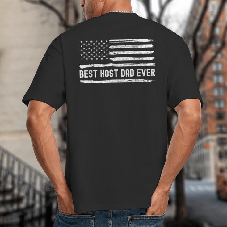 Host Dad Best Ever Flag Big And Tall Men's T-Shirt Back Print Host Dad Best Ever Flag Big And Tall Men's T-Shirt Back Print