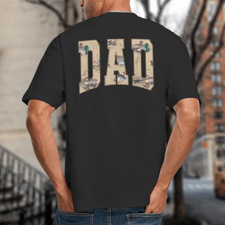 Hunting Dad Duck Camouflage Camo Waterfowl Duck Camo Men Big And Tall Men's T-Shirt Back Print