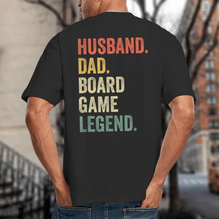 Husband Dad Board Game Night Legend Father Vintage Big And Tall Men's T-Shirt Back Print