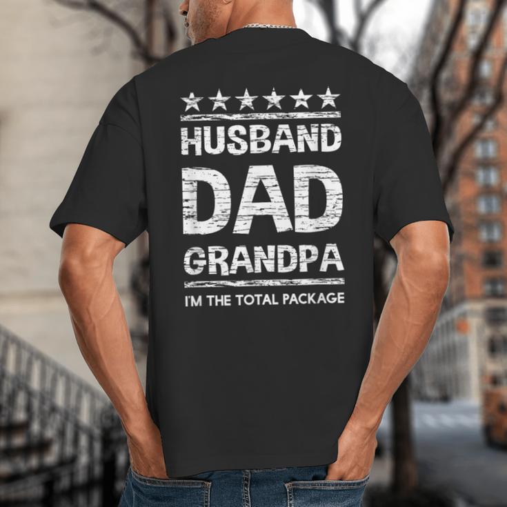 Husband Dad Grandpa Shirt For Him Big And Tall Men's T-Shirt Back Print