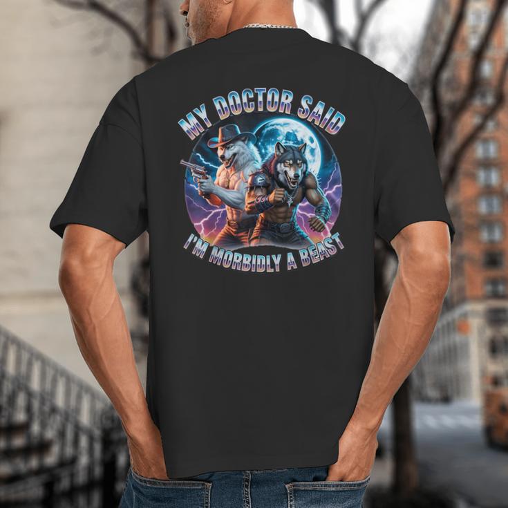 I'm A Beast Alpha Man Alpha Wolves Jokes Dad Papa Alpha Wolf Big And Tall Men's T-Shirt Back Print I'm A Beast Alpha Man Alpha Wolves Jokes Dad Papa Alpha Wolf Big And Tall Men's T-Shirt Back Print