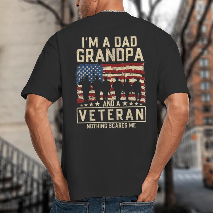 I'm A Dad Grandpa And Veteran Patriotic US Flag Veterans Day Big And Tall Men's T-Shirt Back Print I'm A Dad Grandpa And Veteran Patriotic US Flag Veterans Day Big And Tall Men's T-Shirt Back Print