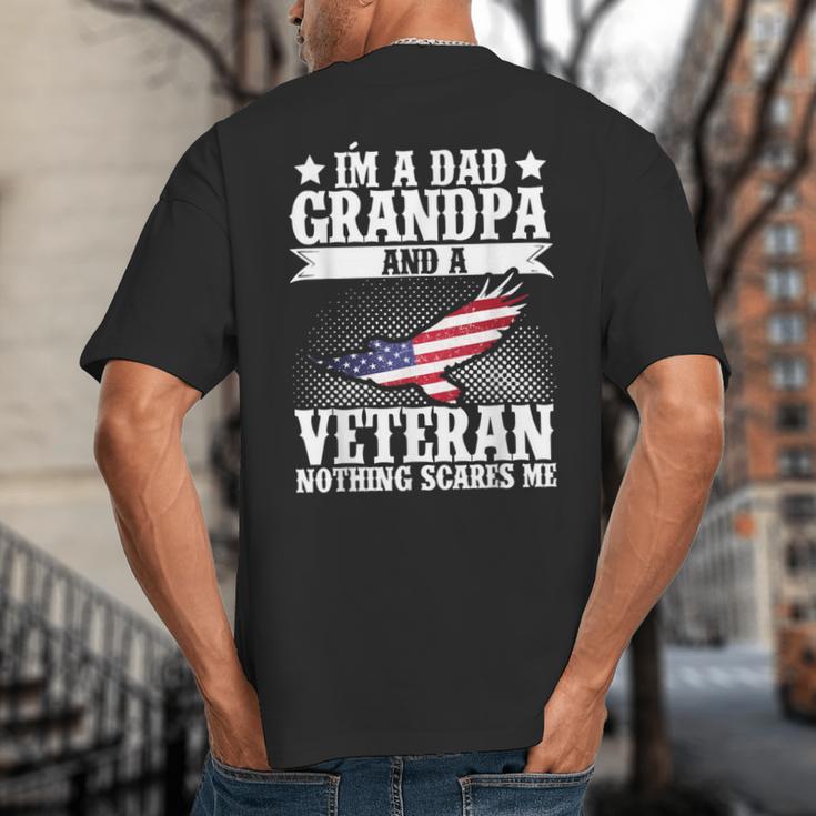 I'm A Dad Grandpa And A Veteran US Flag Veterans Day Big And Tall Men's T-Shirt Back Print