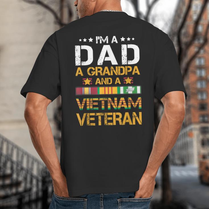 I'm A Dad Grandpa And A Vietnam Veteran US Army Vet Big And Tall Men's T-Shirt Back Print