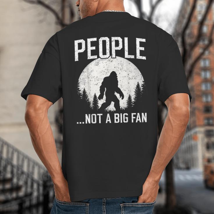 Introvert Bigfoot People Not A Big Fan Dad Joke Big And Tall Men's T-Shirt Back Print