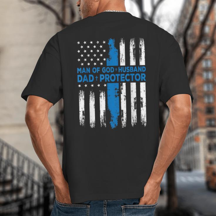Jesus God Religious Man Of God Husband Dad Protector Big And Tall Men's T-Shirt Back Print
