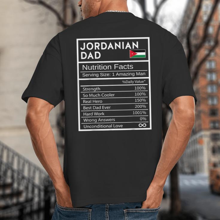 Jordanian Dad Nutrition Facts National Pride For Dad Big And Tall Men's T-Shirt Back Print