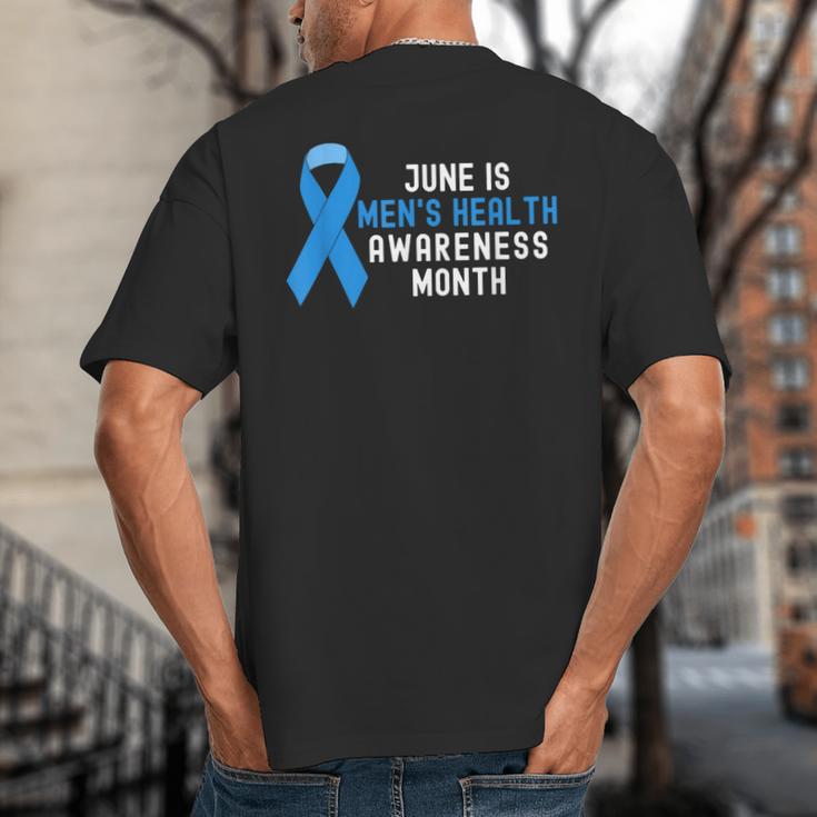June Is Men’s Health Awareness Month Ribbon For Dad Grandpa Big And Tall Men's T-Shirt Back Print