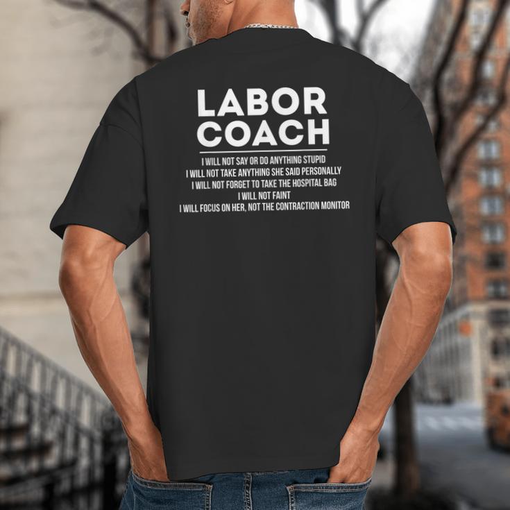 Labor Coach Delivery Checklist For New Dads Big And Tall Men's T-Shirt Back Print