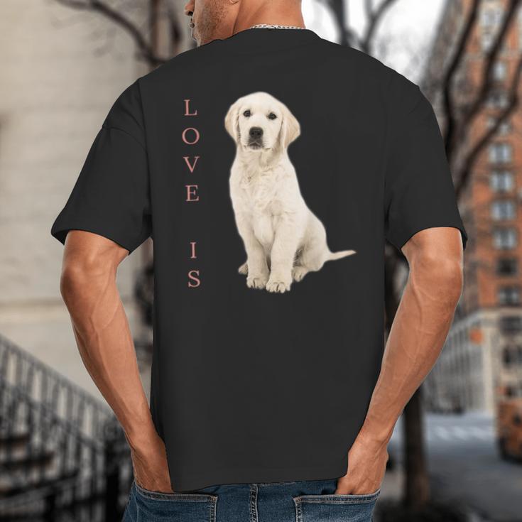 Labrador Retriever Shirt Women Men Lab Mom Dad Dog Tee Big And Tall Men's T-Shirt Back Print