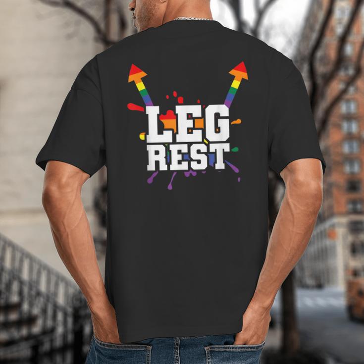 Leg Rest Naughty Dad Joke Vagitarian Lesbian Big And Tall Men's T-Shirt Back Print