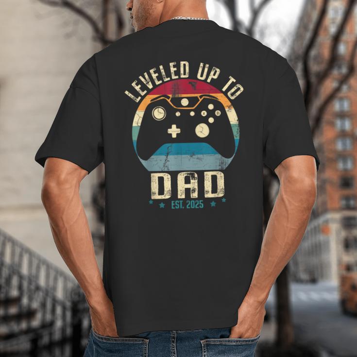 I Leveled Up To Dad 2025 Promoted To Daddy Soon To Be Father Big And Tall Men's T-Shirt Back Print