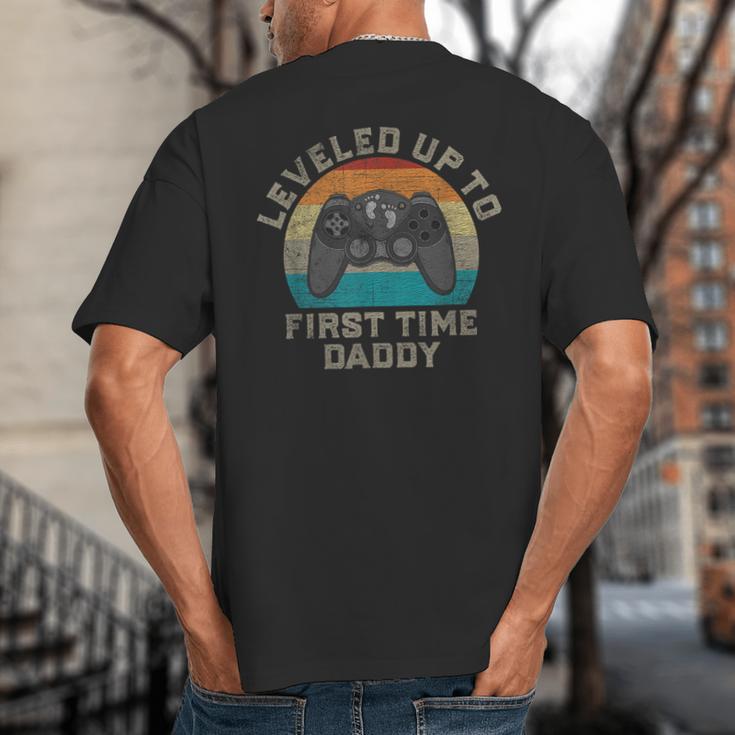 I Leveled Up To First Time Daddy Soon To Be Dad Big And Tall Men's T-Shirt Back Print I Leveled Up To First Time Daddy Soon To Be Dad Big And Tall Men's T-Shirt Back Print