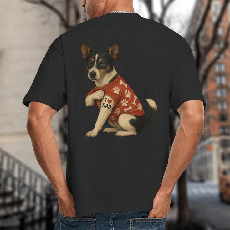 I Love Dad Tattoo Rat Terrier Dad Big And Tall Men's T-Shirt Back Print I Love Dad Tattoo Rat Terrier Dad Big And Tall Men's T-Shirt Back Print
