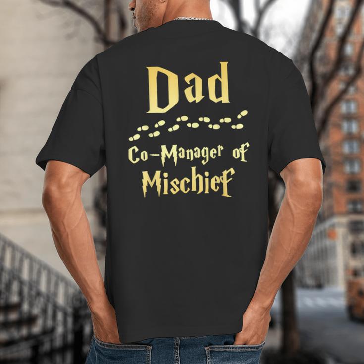 Magical Dad Manager Of Mischief Birthday Family Matching Big And Tall Men's T-Shirt Back Print