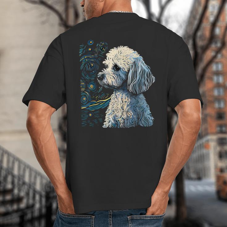 Maltipoo Starry Night Van Gogh Maltipoo Mom Dad Owner Big And Tall Men's T-Shirt Back Print