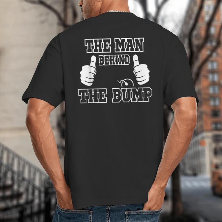 The Man Behind The Bump Baby Shower Shirts For Mom And Dad Big And Tall Men's T-Shirt Back Print