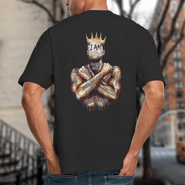 I Am Man King Powerful Dad Afro Melanin Black History Big And Tall Men's T-Shirt Back Print I Am Man King Powerful Dad Afro Melanin Black History Big And Tall Men's T-Shirt Back Print