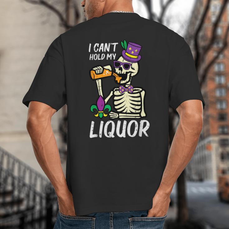 Mardi Gras Skeleton Cant Hold My Carnival Team Dad Men Big And Tall Men's T-Shirt Back Print