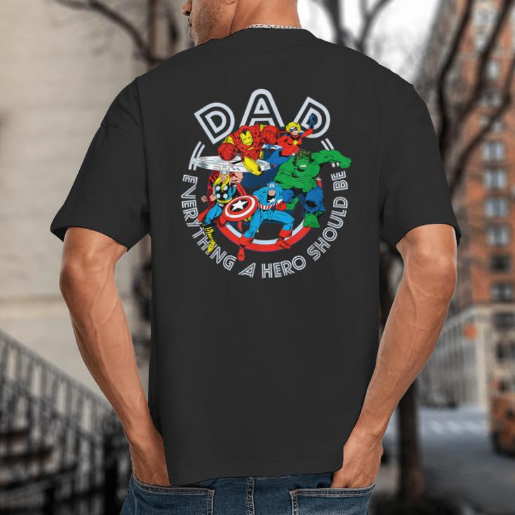 Marvel Comics Retro Classic Father's Day Avengers Hero Dad Big And Tall Men's T-Shirt Back Print