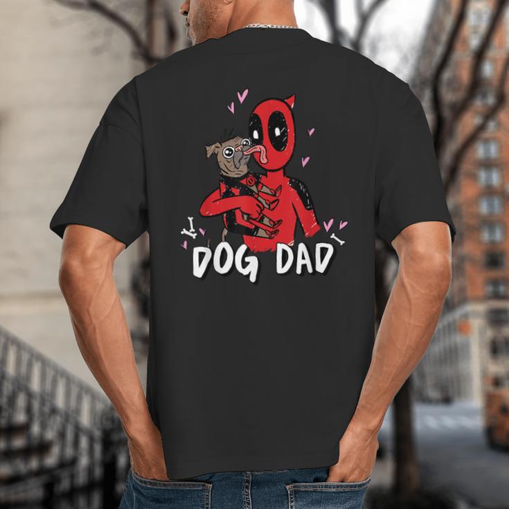 Marvel Super Heroes Pets Deadpool Loves Dogpool Dog Dad Big And Tall Men's T-Shirt Back Print