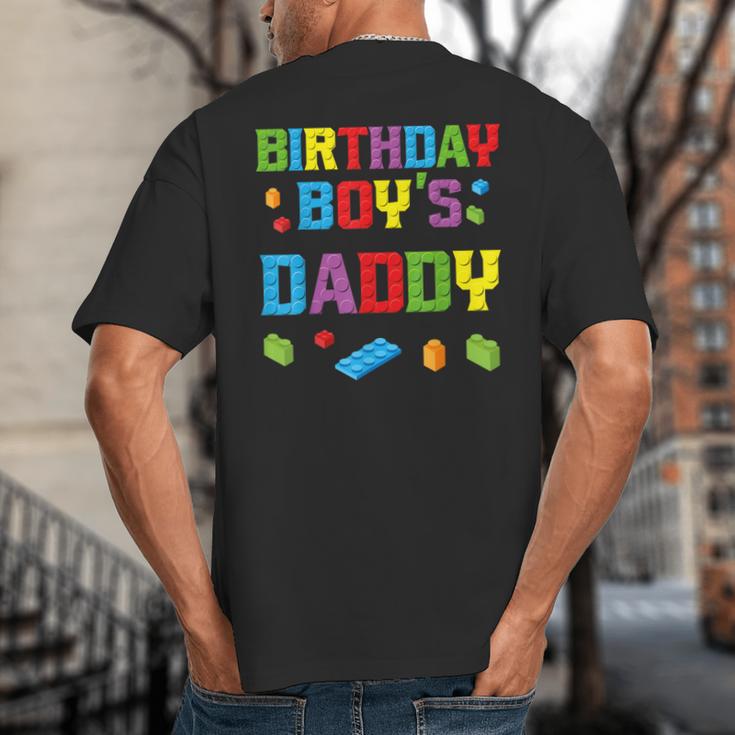 Master Builder Birthday Boy's Daddy Building Bricks Blocks Big And Tall Men's T-Shirt Back Print