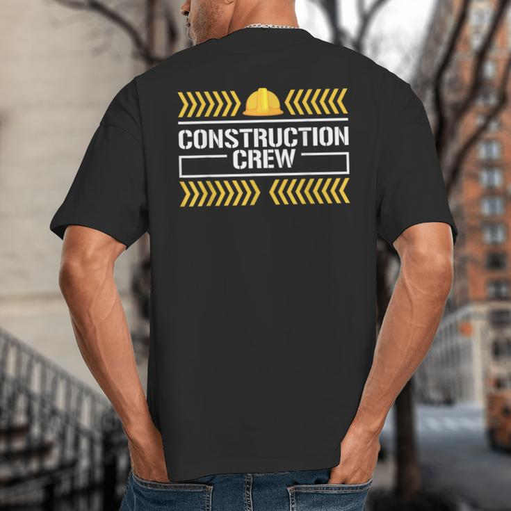 Matching Boys And Dad Mom Construction Digger Birthday Party Big And Tall Men's T-Shirt Back Print